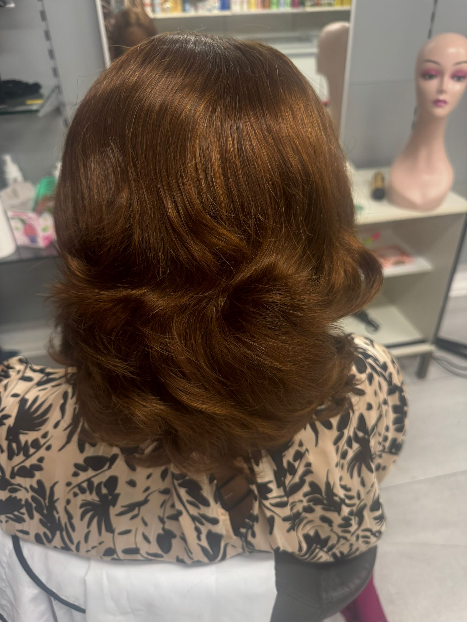 Finished warm brown waves